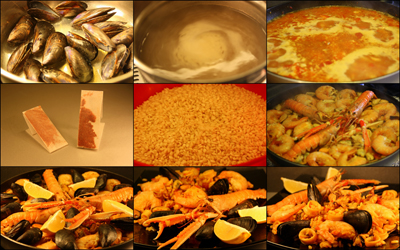 Paella de marisco (cu fructe de mare)