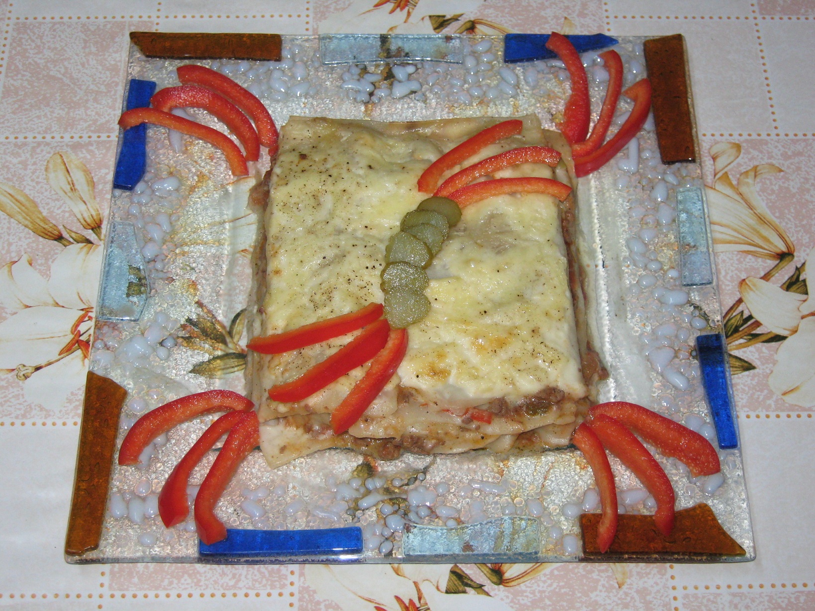 Lasagna cu carne de vita macinata si legume