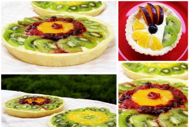 Mini-tarte cu fructe si crema de vanilie