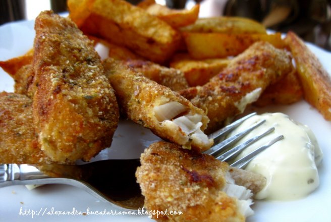 Fish fingers cu wedges