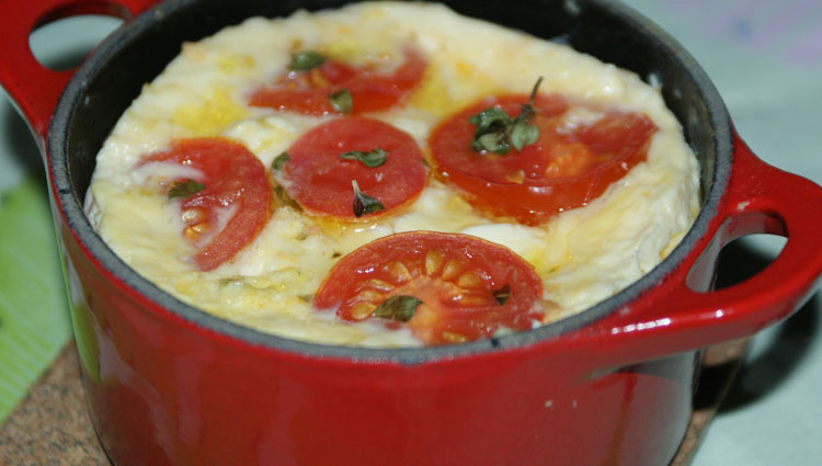 Mini-clafoutis de tomates au chèvre