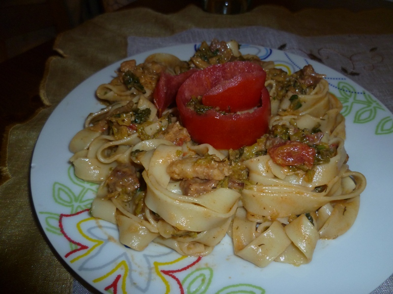 Tagliatelle cu varza si sunculita