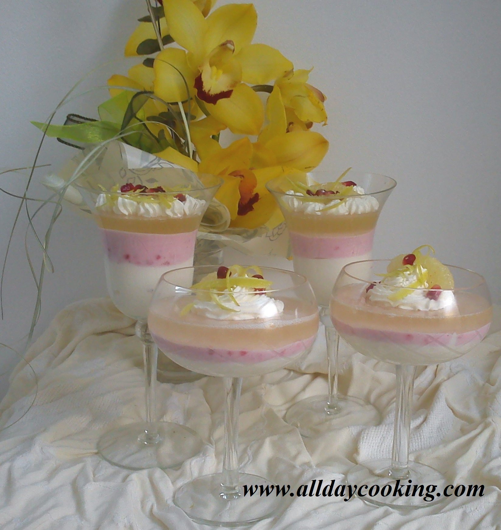 Mousse de sweetie si zmeura cu jeleu de sampanie