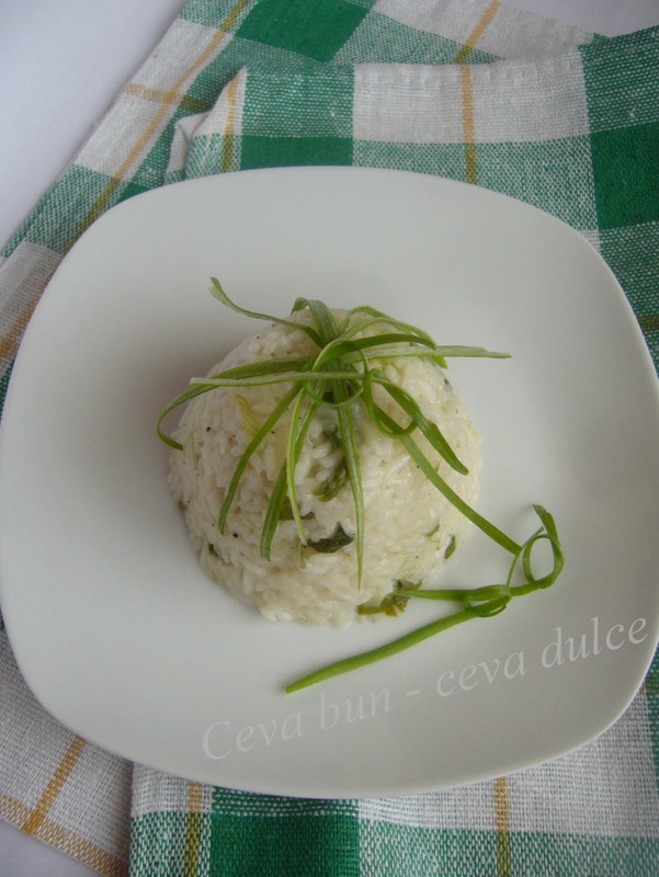 Risotto cu ceapa verde