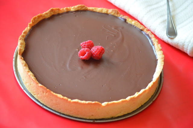 Raspberry chocolate tart