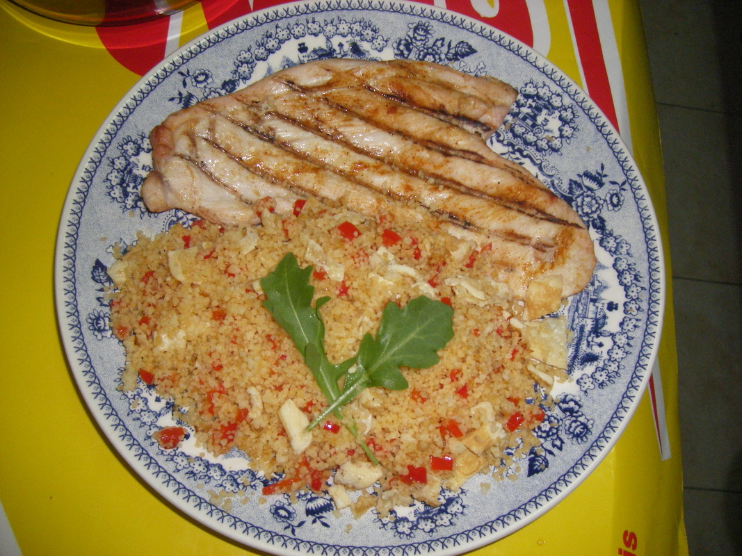 Piept de curcan la gratar cu cuscus