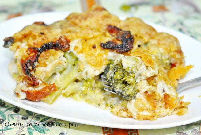 Gratin de broccoli cu pui