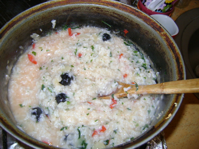 Pilaf de orez si ciuperci la gratar