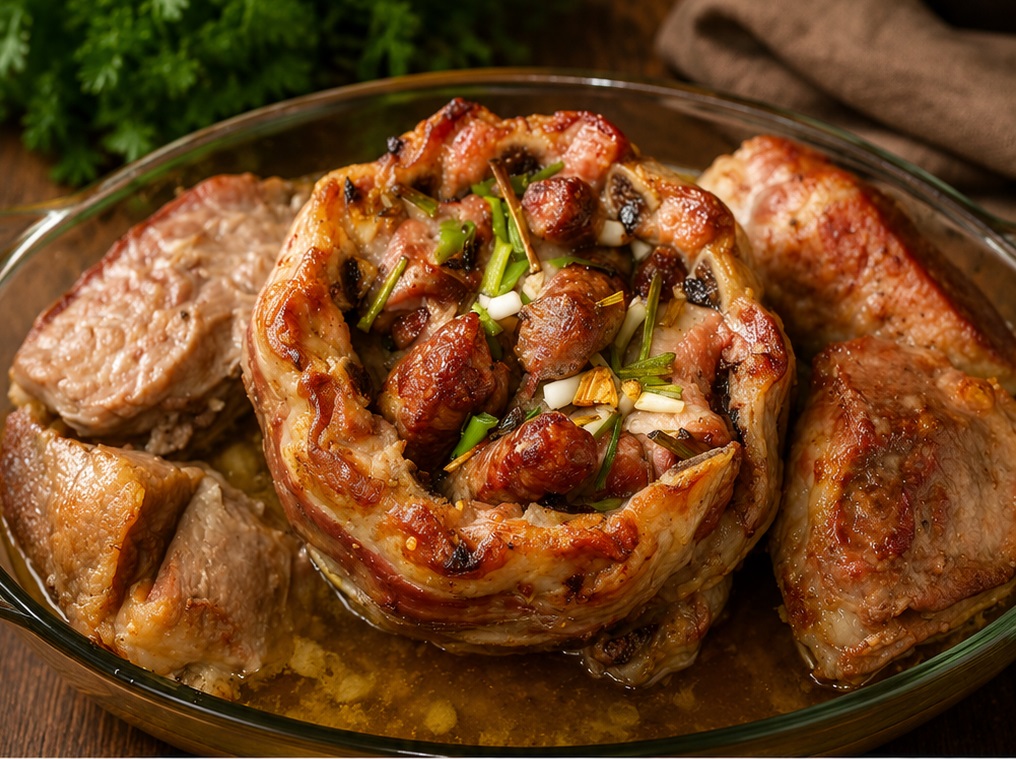 Scarita de porc-cosulet, cu carnati de plescoi