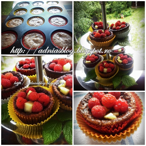 Basket muffins cu zmeura si ananas