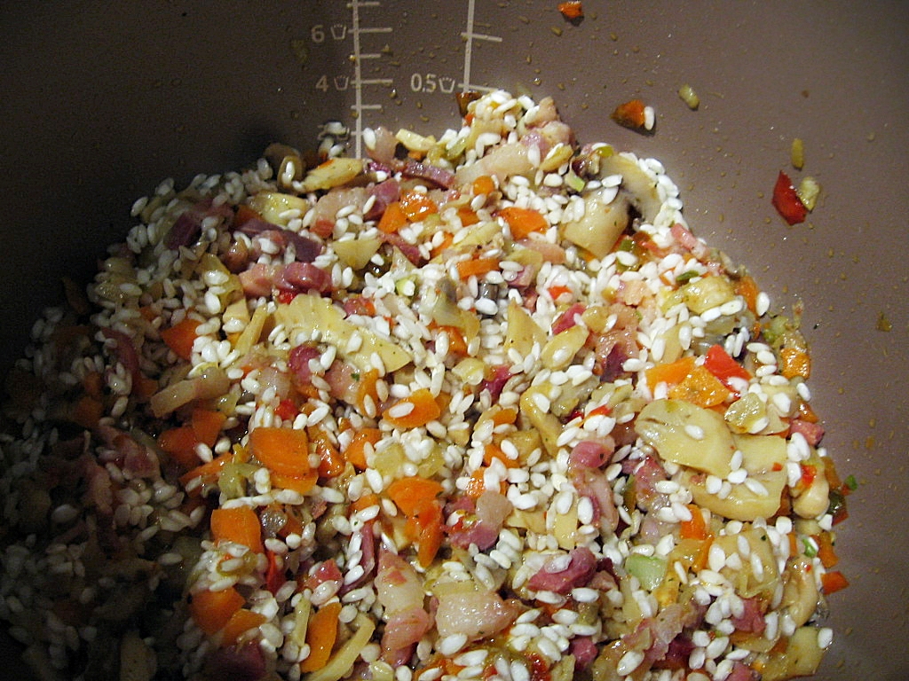 Risotto cu ciuperci si bacon, la multicooker