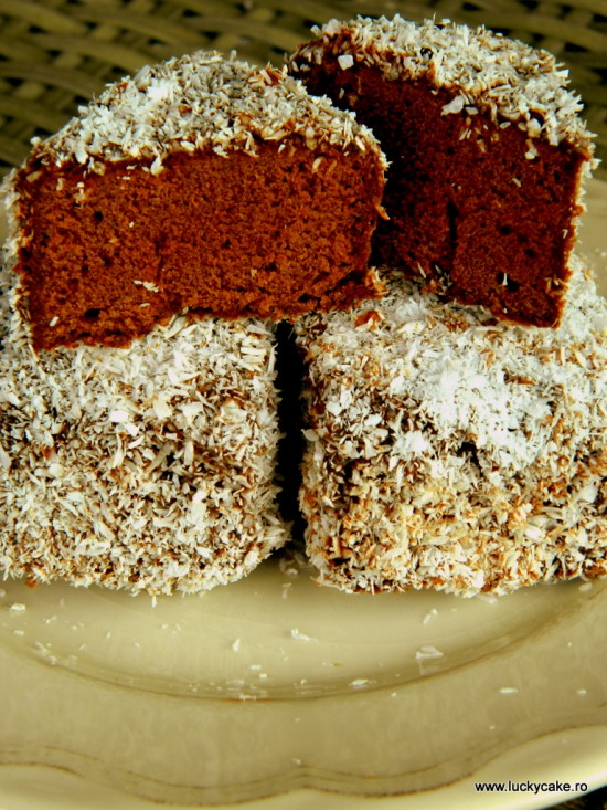 Prajitura Lamington de ciocolata