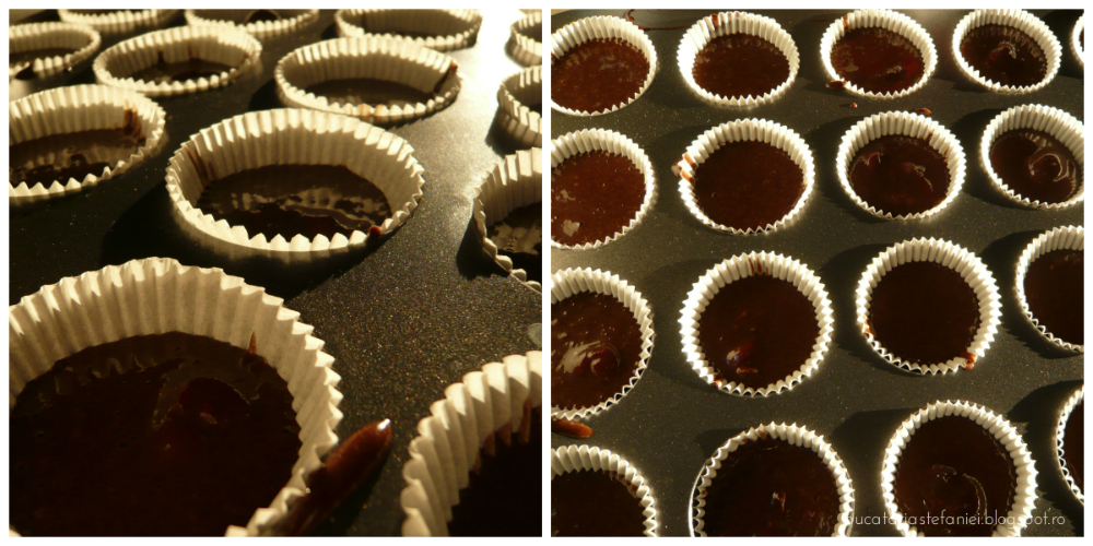 Mini cupcakes cu visine si frosting de mascarpone