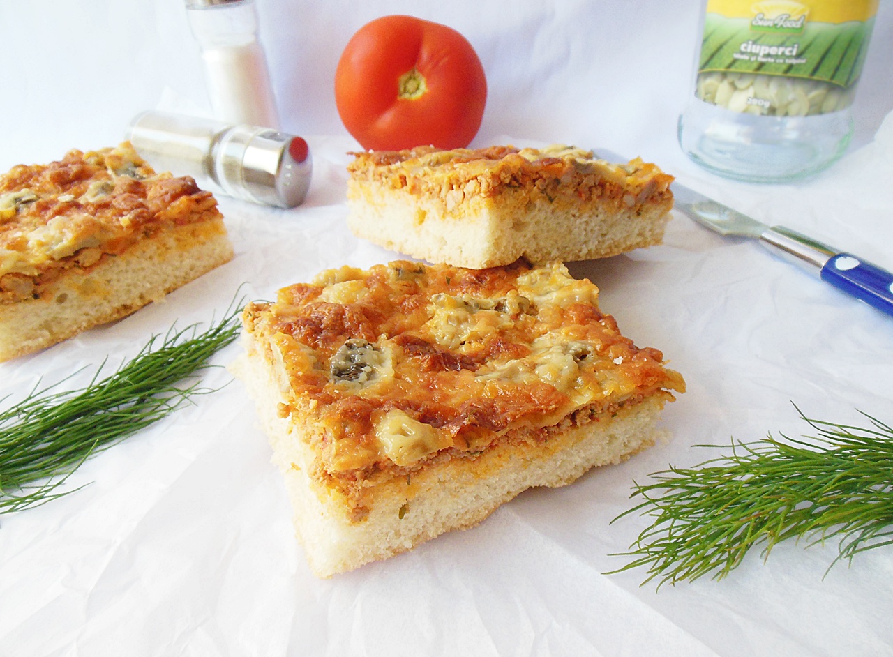 Tarta cu carne tocata, ciuperci si cascaval