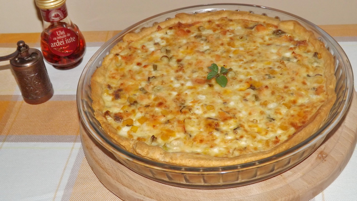 Quiche cu somon si porumb