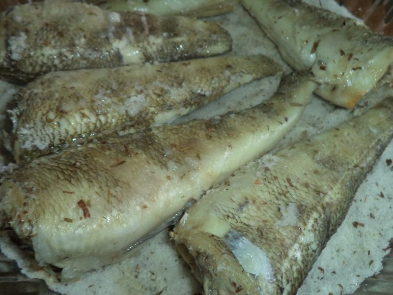 Merluciu pe pat de sare
