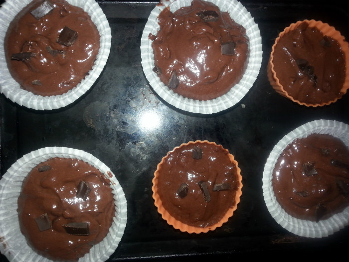 Muffins ciocolatoase cu crema de mascarpone si nutella