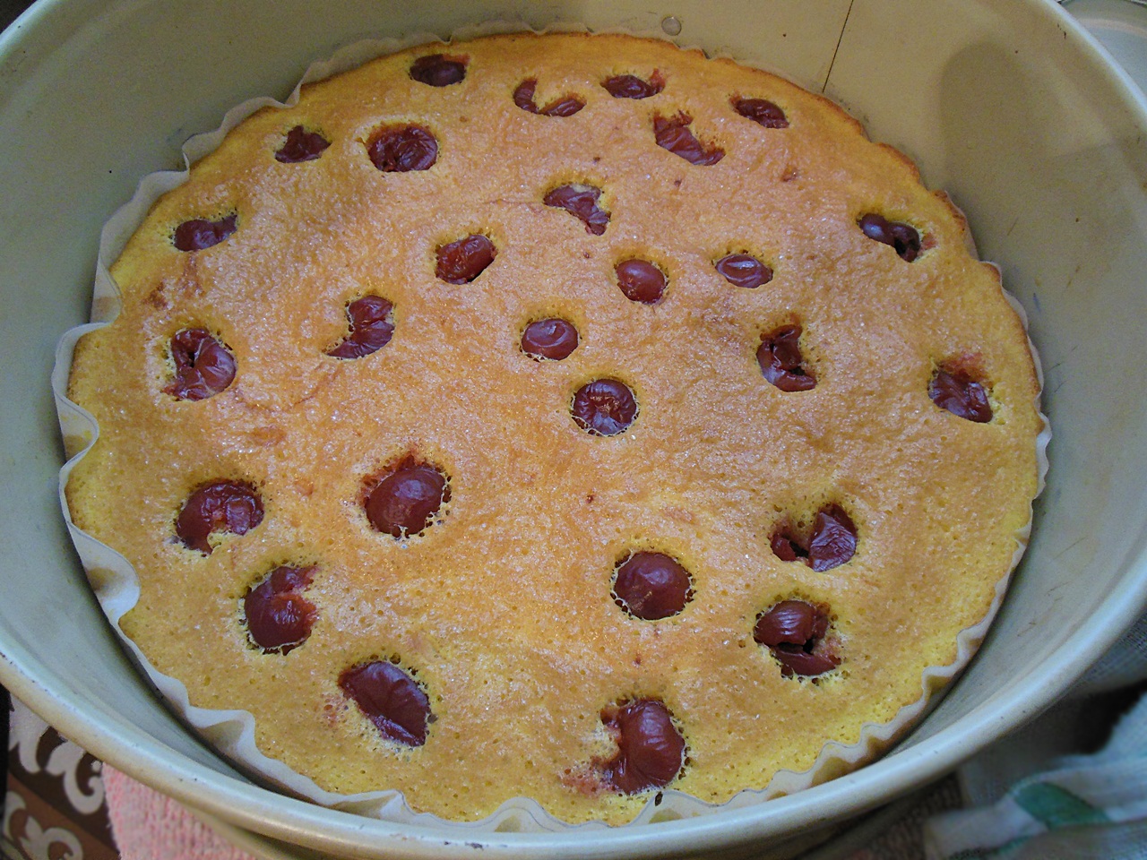 Tort cu visine, crema de ciocolata si nuca pralinata cu ness