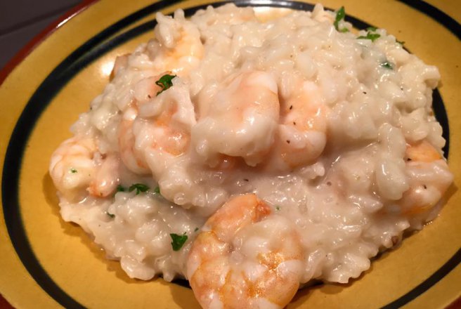 Risotto cu branza Asiago si creveti