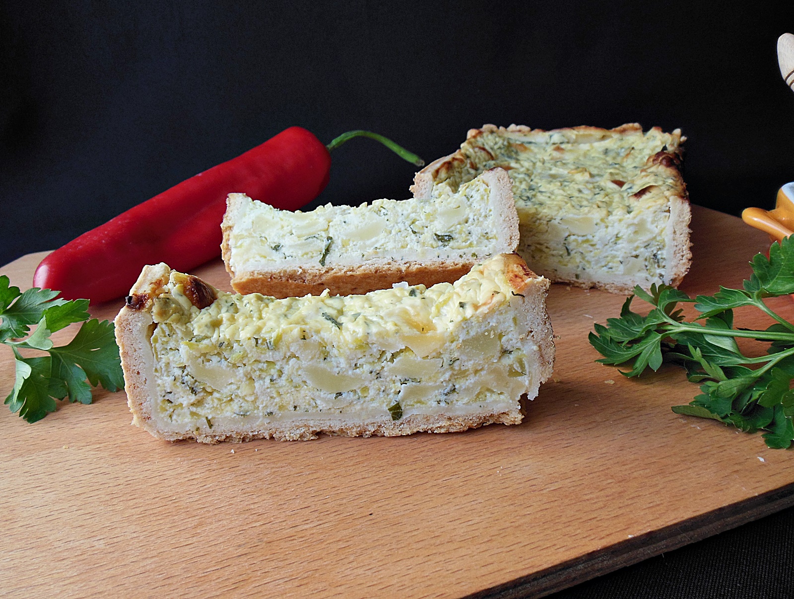 Tarta cu dovlecei, ricotta si mozzarella