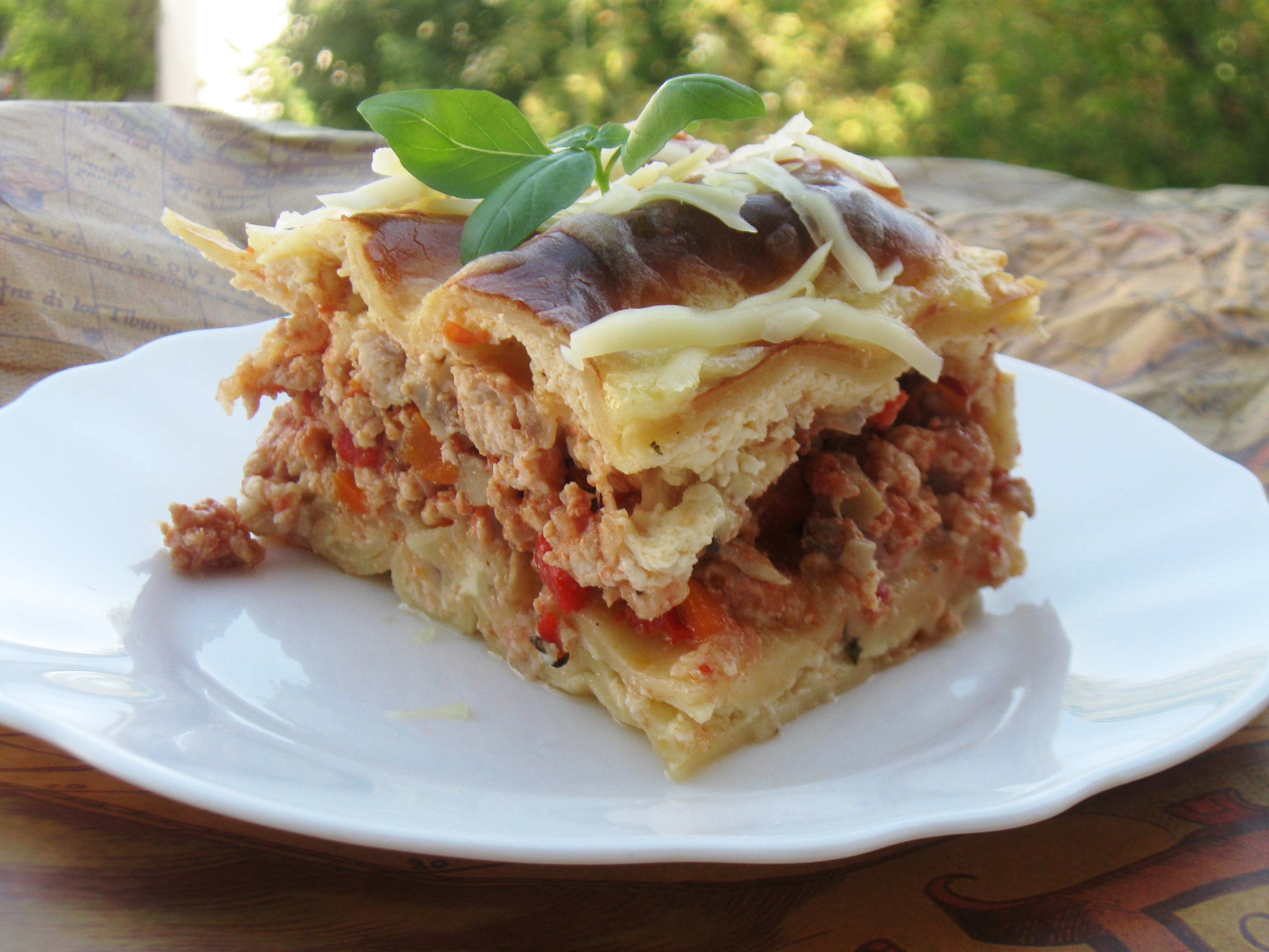 Lasagna cu ciuperci si piept de pui