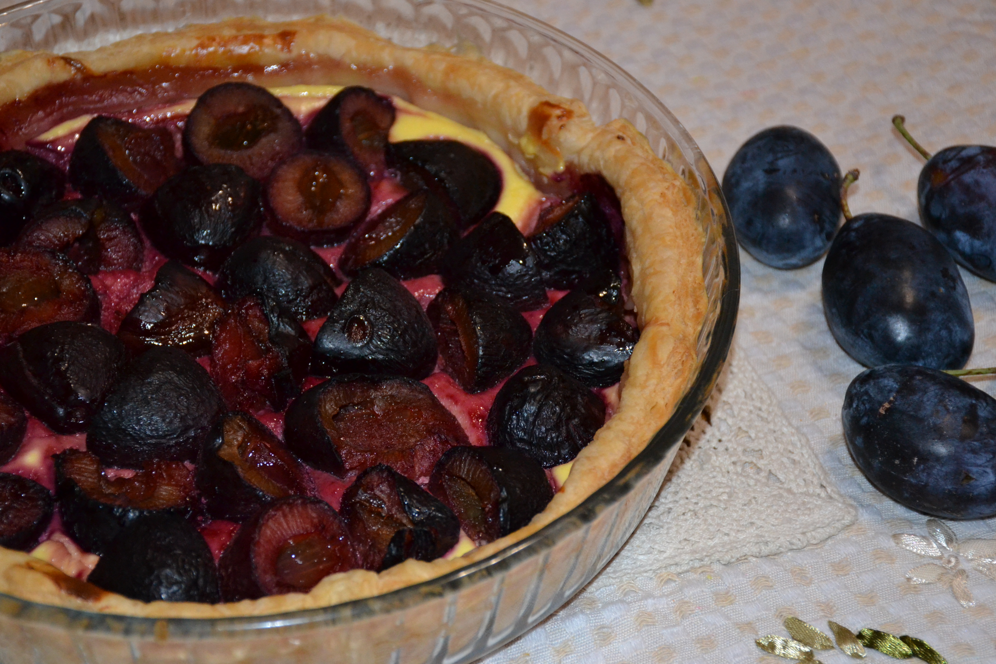 Desert tarta cu branza si prune