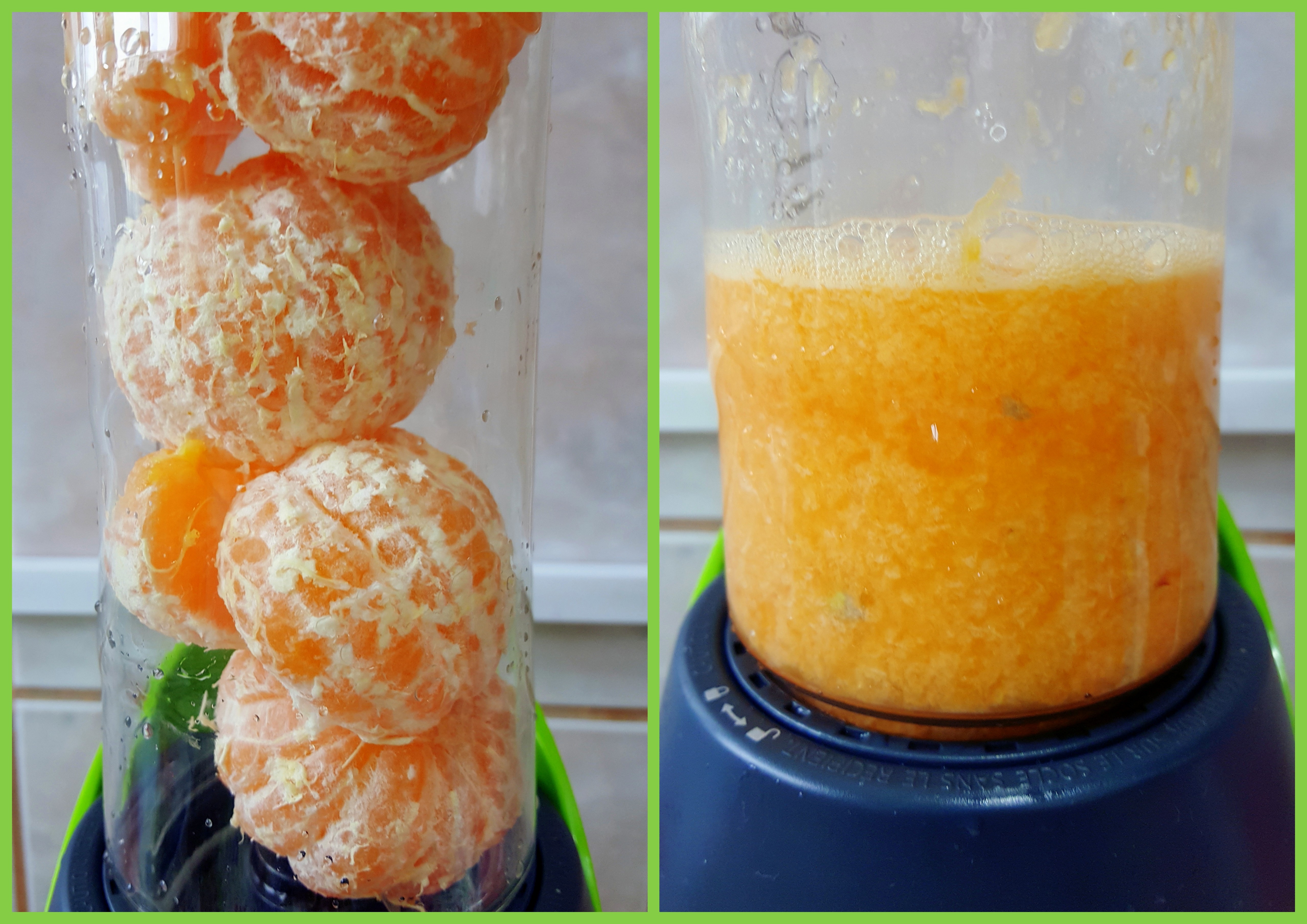 Smoothie cu kiwi, rodie si clementine