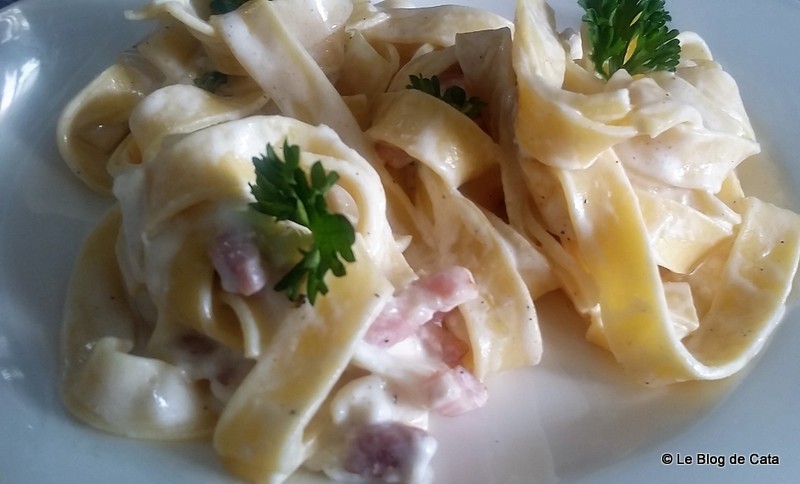 Tagliatelle proaspete cu sos cremos de mozzarella