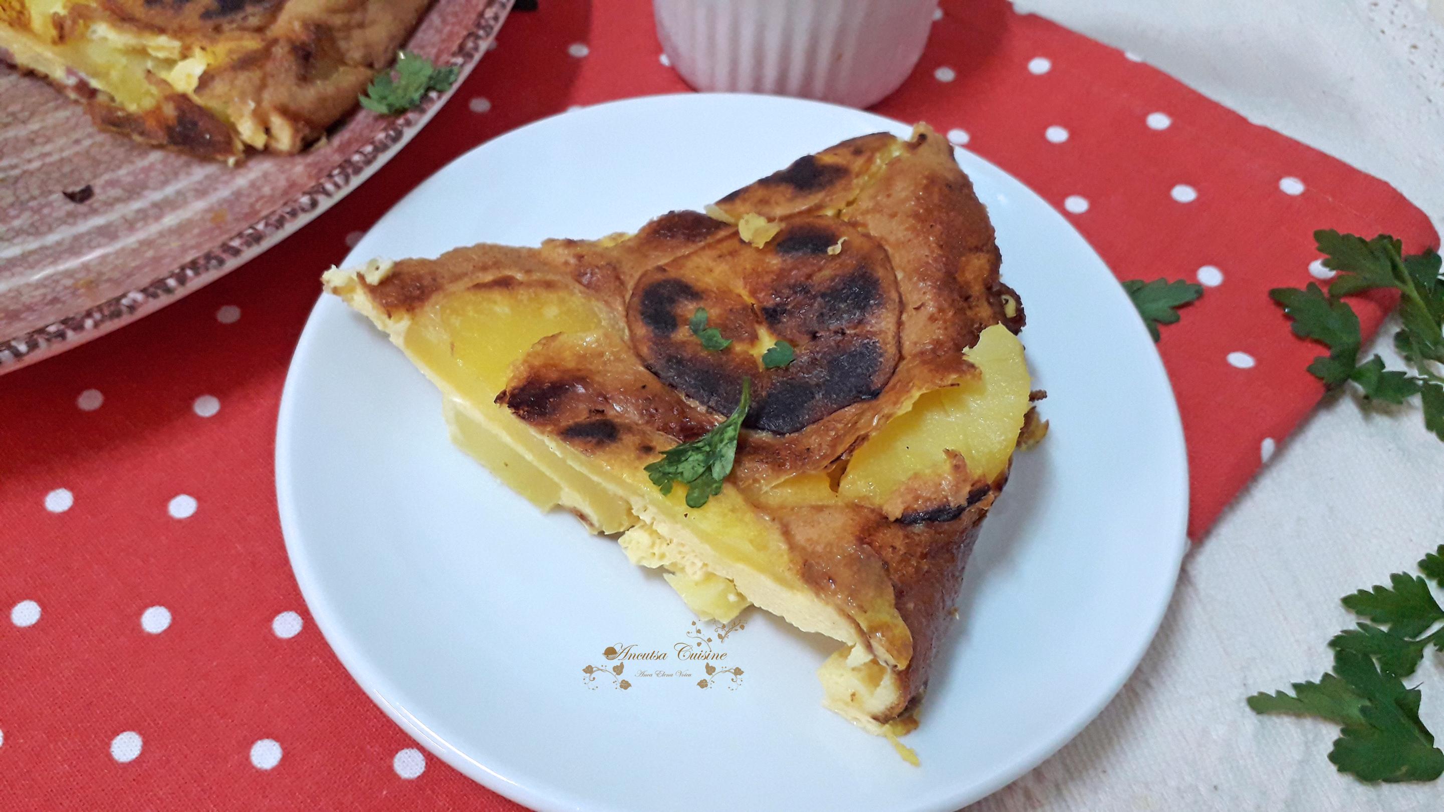 Frittata cu cartofi si afumatura de casa