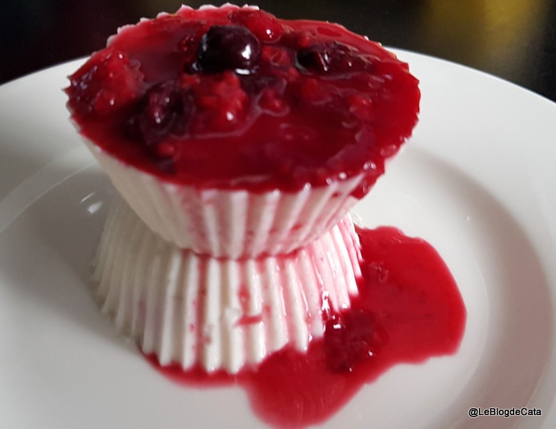 Desert panna cotta cu lapte de migdale si coulis de fructe de padure