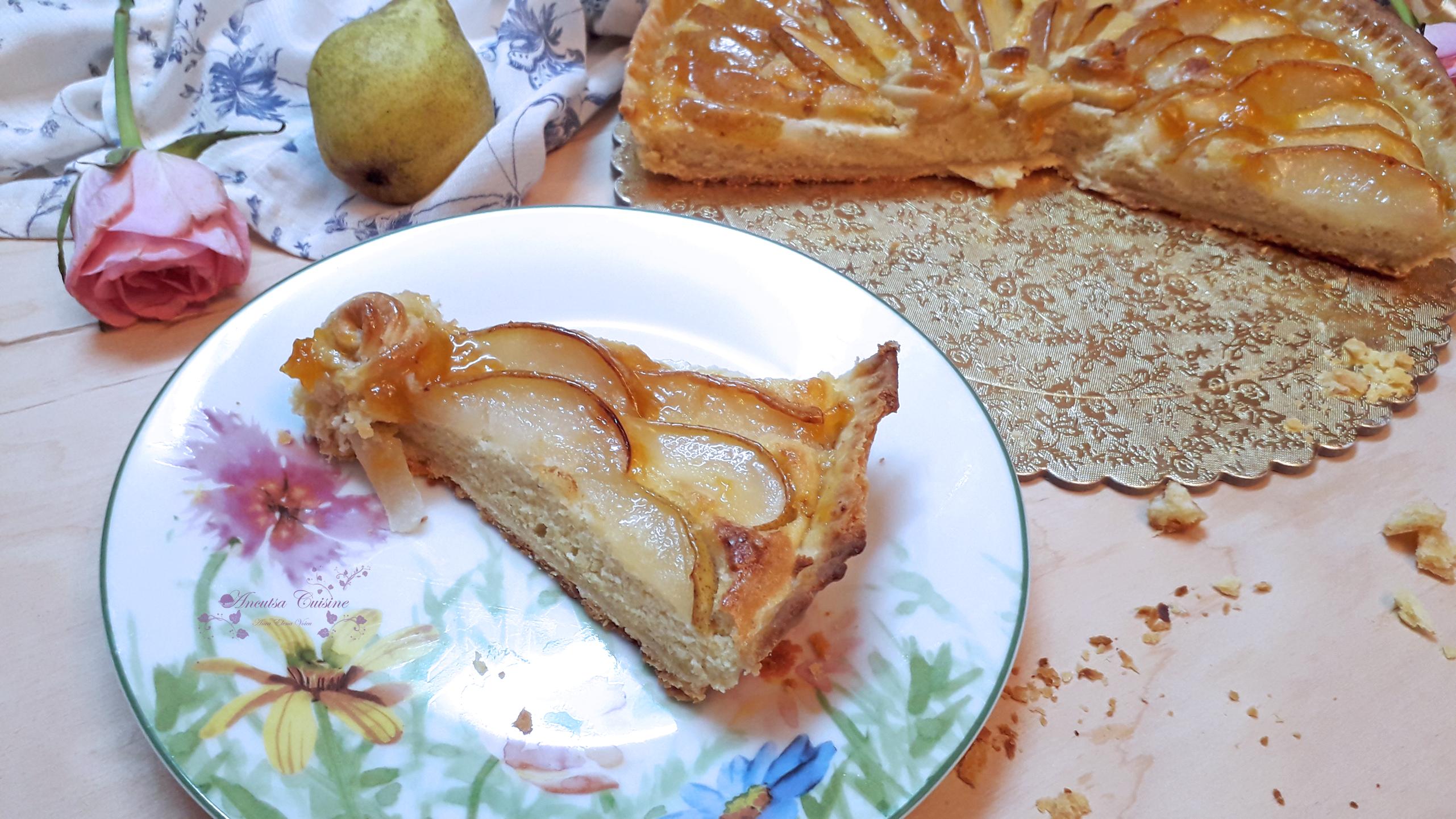 Desert tarta frangipane cu pere