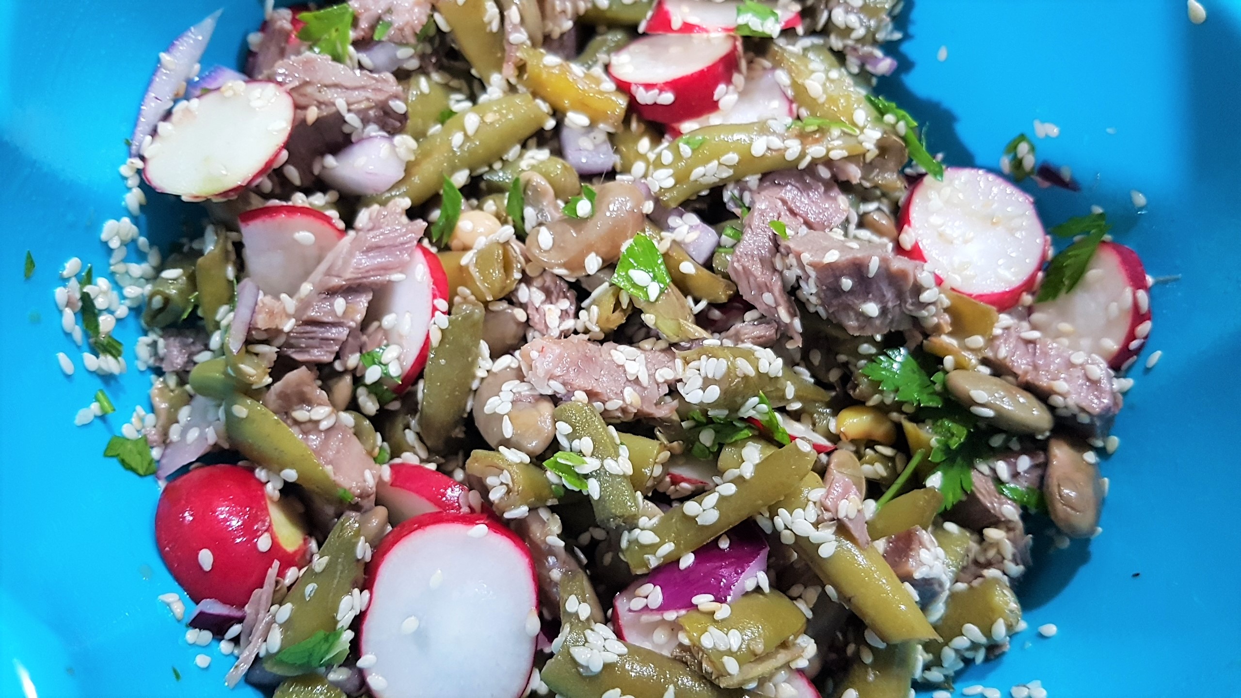 Salata de fasole verde cu carne de vitel