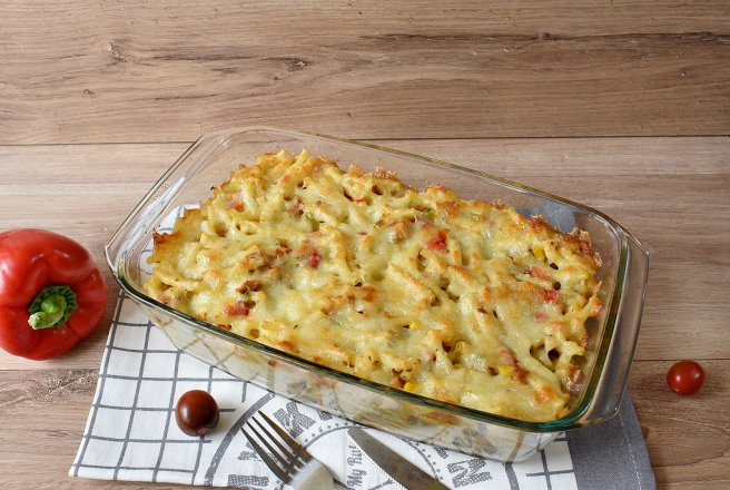 Paste gratinate cu ton si mozzarella