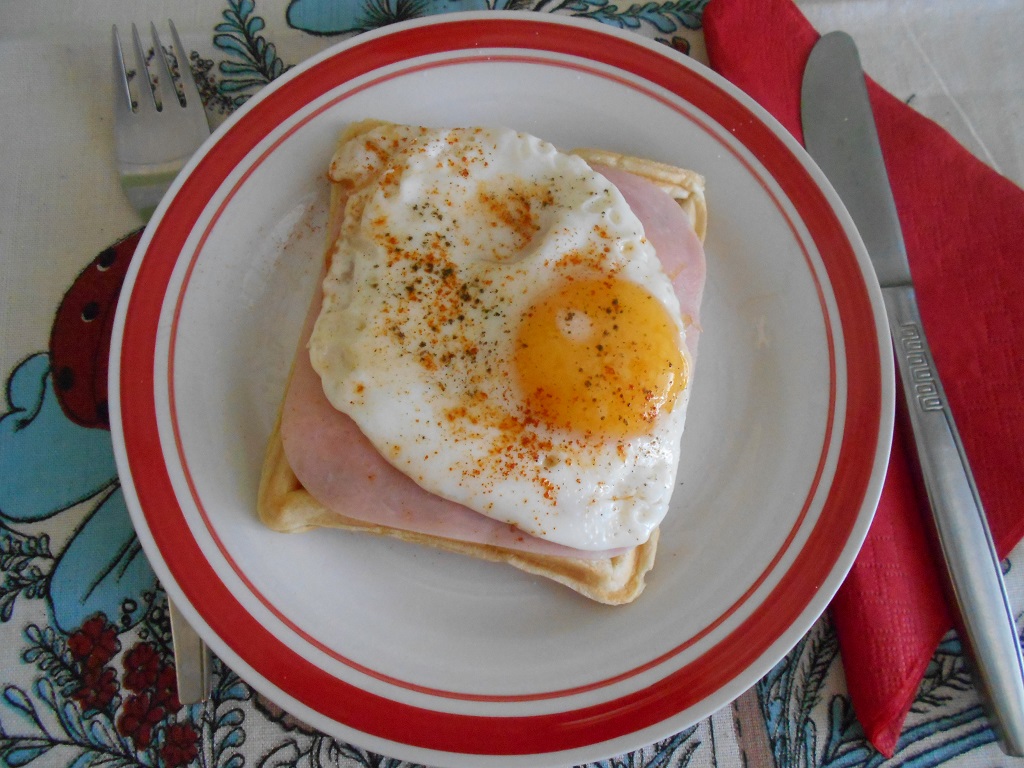 Aperitiv gofre Croque Monsieur