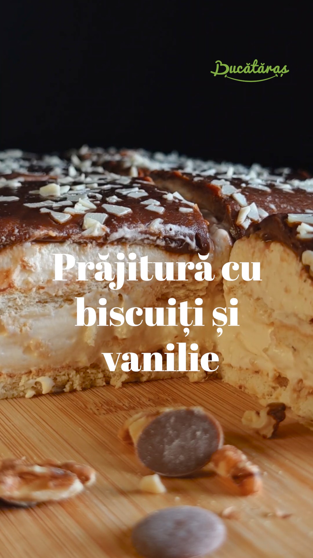 Prăjitura cu biscuiți și cremă de vanilie - Deliciu fin și cremos