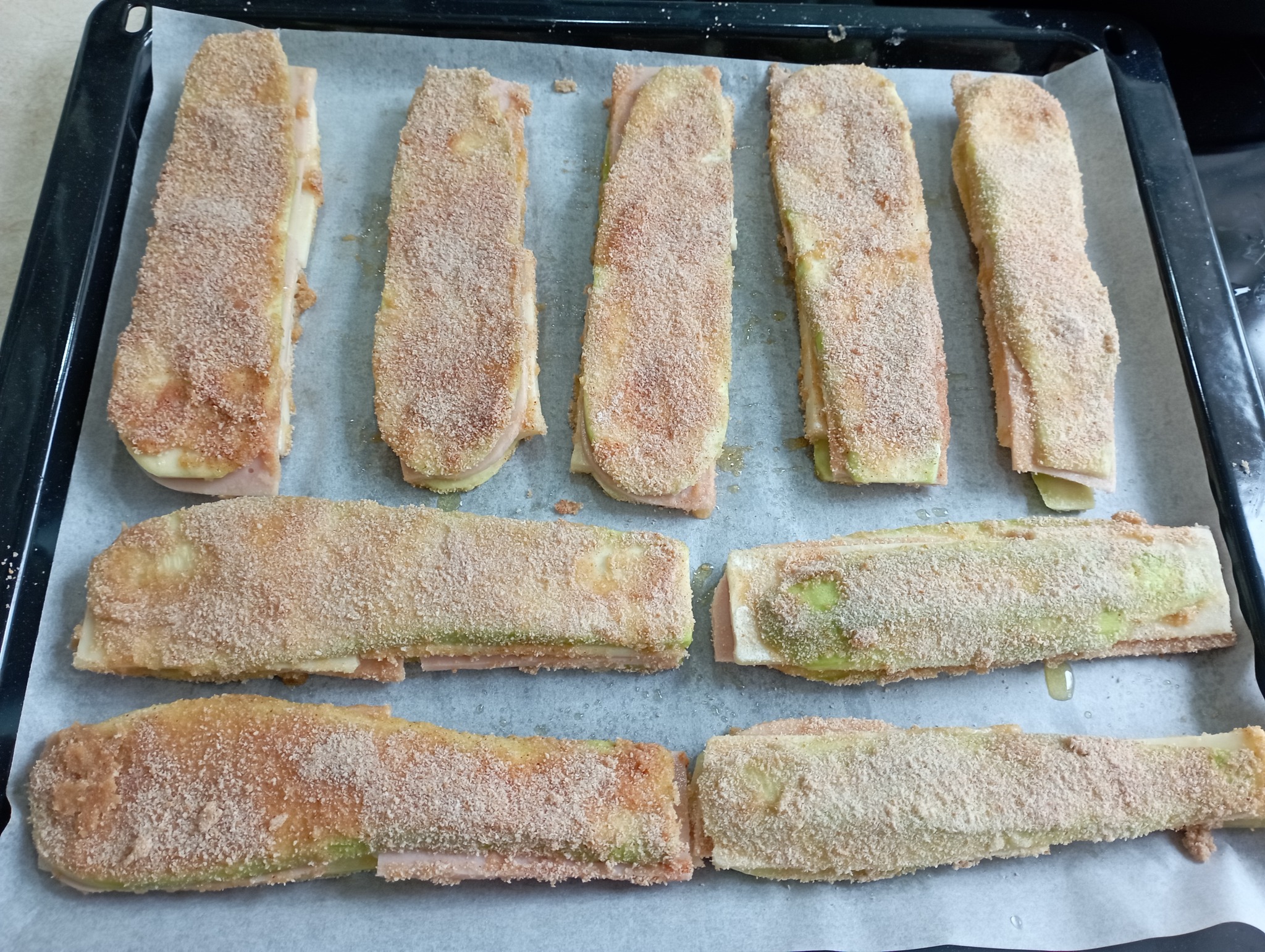 Cordon bleu cu dovlecei la cuptor