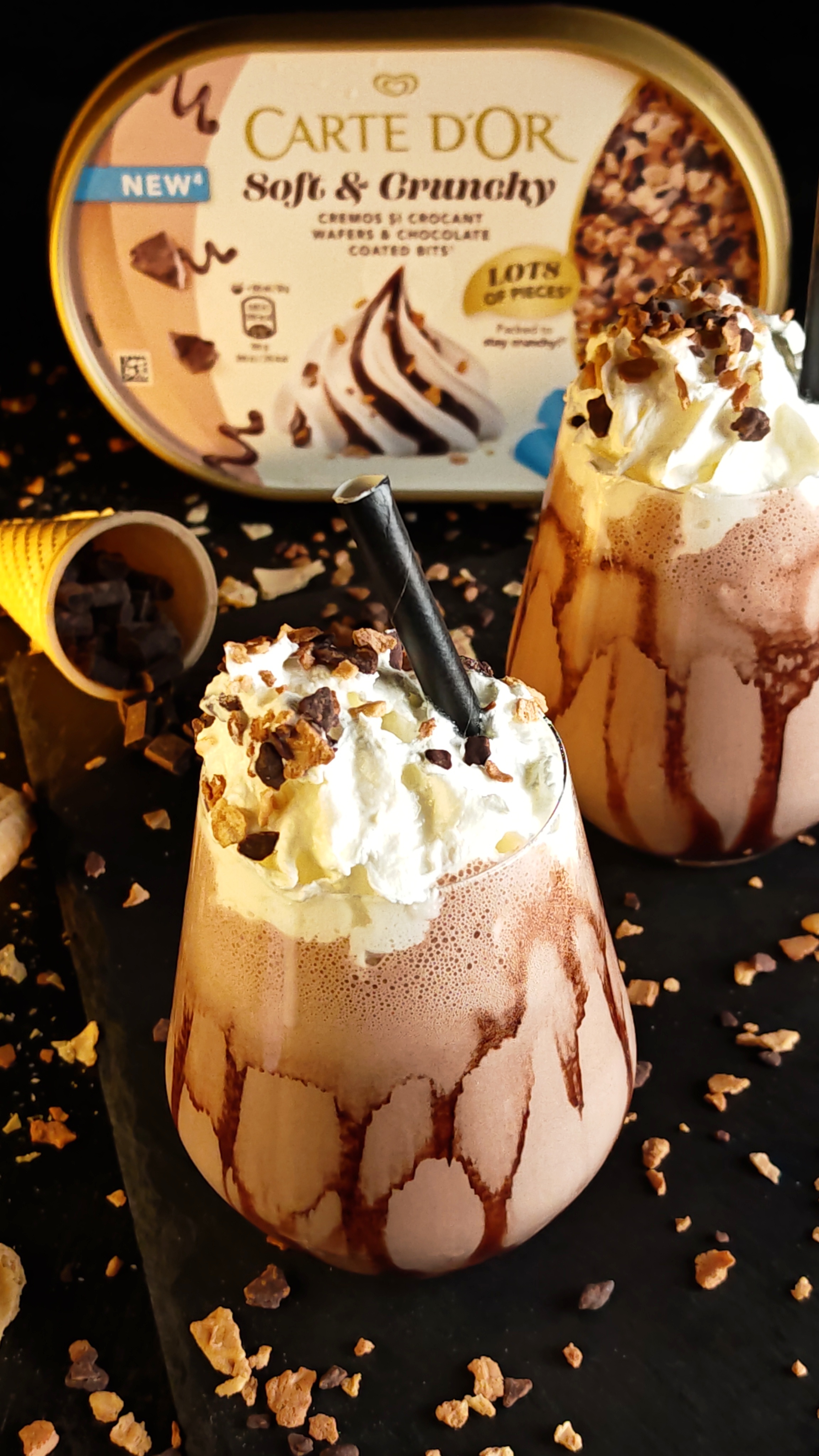 Milkshake cu înghețată și ciocolată - Gust intens și cremos